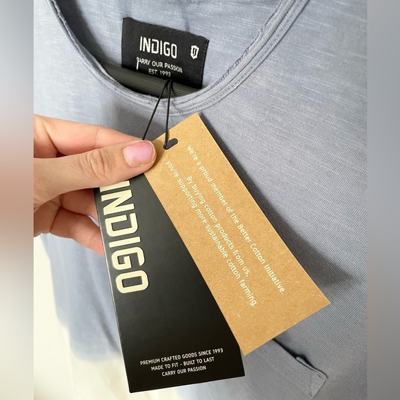 Men’s Ombré Blue and White T-Shirt - Picture 4 of 7